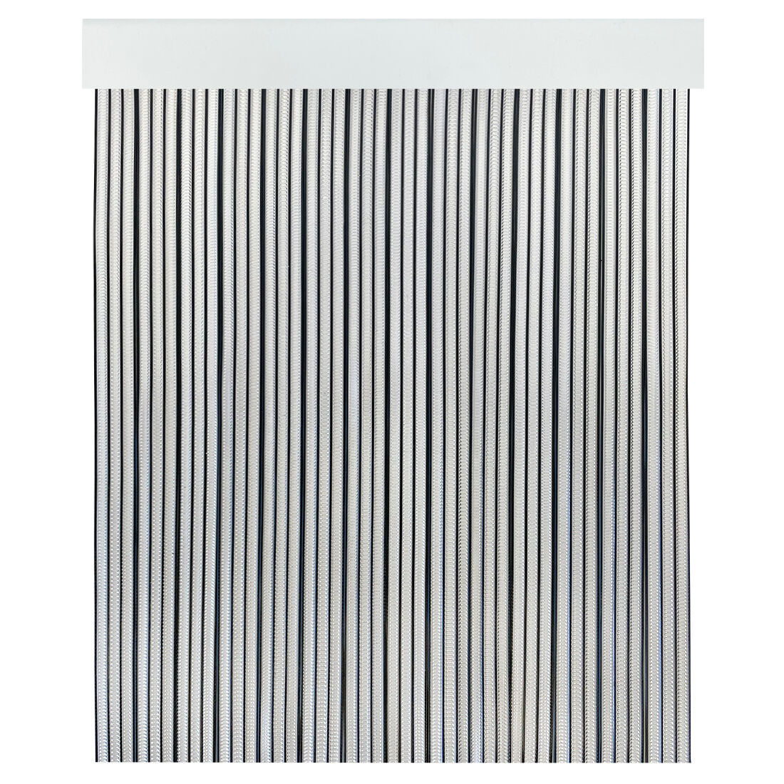 Acomoda textil - cortina interior o exterior pvc para terraza, jardín, balcón y patio. panel con barra de aluminio antimoscas e insectos fácil instalación. (negro/transparente, 120x210 cm)