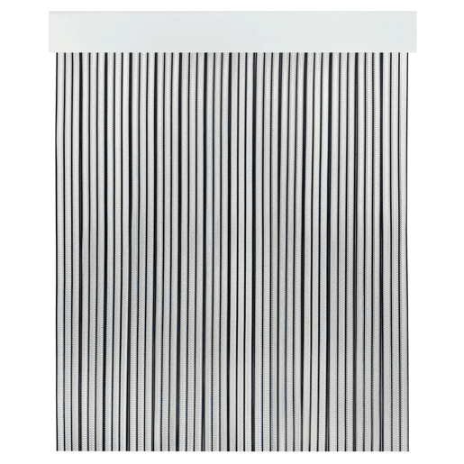 Acomoda Textil - Cortina de PVC para interior ou exterior para Terraço, Jardim, Varanda e Pátio. Painel com barra de protecção contra moscas e insectos em alumínio (PretoClaro, 120x210 cm).