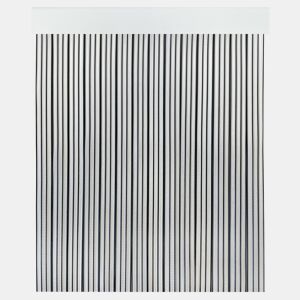 Acomoda Textil - Cortina de PVC para interior ou exterior para Terraço, Jardim, Varanda e Pátio. Painel com barra de protecção contra moscas e insectos em alumínio (PretoClaro, 90x210 cm).