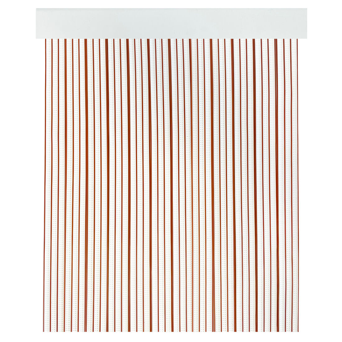 Acomoda textil - cortina interior o exterior pvc para terraza, jardín, balcón y patio. panel con barra de aluminio antimoscas e insectos fácil instalación. (blanco/caramelo, 90x210 cm)