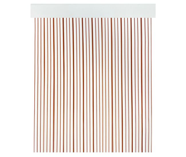 Acomoda textil - cortina interior o exterior pvc para terraza, jardín, balcón y patio. panel con barra de aluminio antimoscas e insectos fácil instalación. (blanco/caramelo, 90x210 cm)