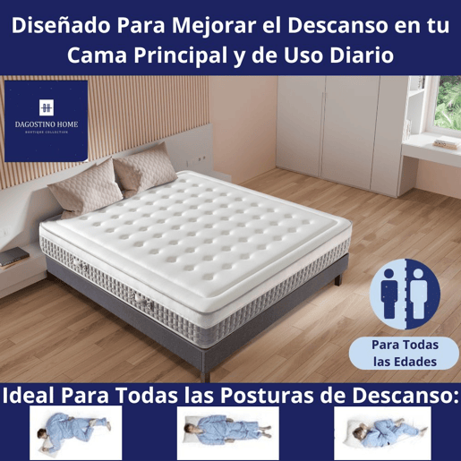 Colchão DAGOSTINO HOME viscoelastico exclusivo (150x190x25-Gama Alta). Berlín