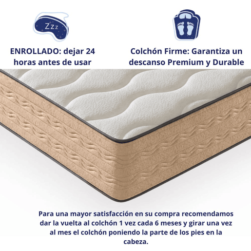 Colchão DAGOSTINO HOME viscoelastico exclusivo (80x200x25-Gama Alta). Firenza