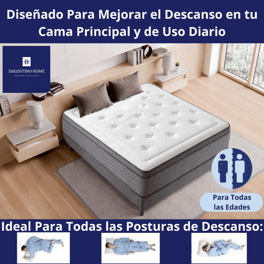 Colchão viscoelástico Premium, reversível, alta gama, altura 30 cm. Amesterdam