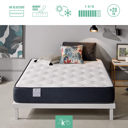 Colchão 80 x 200 cm Viscoelástico Reversível Cama de rodízio Altura +- 20 cm Colchão 80 x 200 cm Viscoelástico Reversível Cama de rodízio Altura +- 20 cm