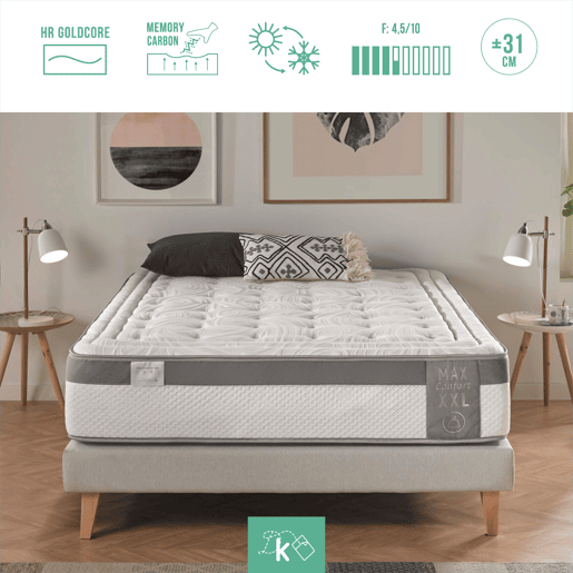 Colchão 90 x 190 cm Reforçado com viscoelástico Altamente adaptável Altura do colchão +- 30 cm