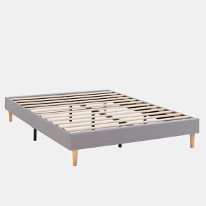 Base Estofada Aura 90x190 cm Cinza Claro