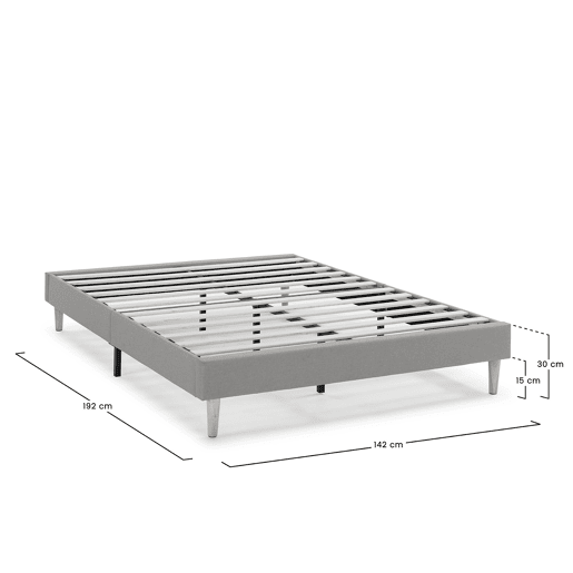 Base Estofada Aura 140x190 cm Cinza Claro Base Estofada Aura 140x190 cm Cinza Claro