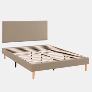 Base Estofada + Cabeceira Aura 160x200 cm Bege