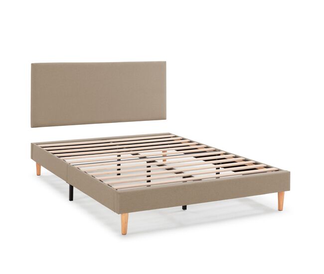 Base tapizada + cabecero aura 90x190 cm beige