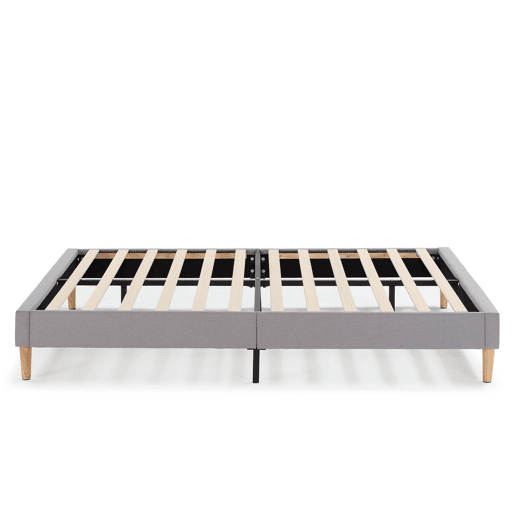 Base Estofada + Cabeceira Aura 140x190 cm Cinza Claro
