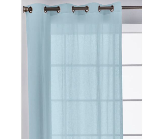 Cortina con ojales lisa azul mar naturals 200 x 260 cm