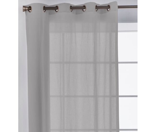 Cortina con ojales lisa gris palido naturals 200 x 260 cm