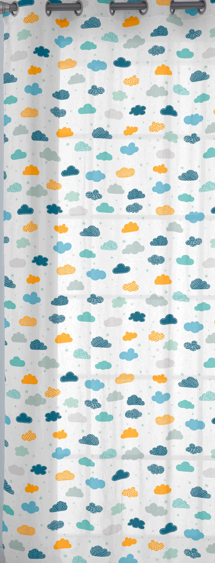 CORTINA CON OJALES NUBES COOL KIDS