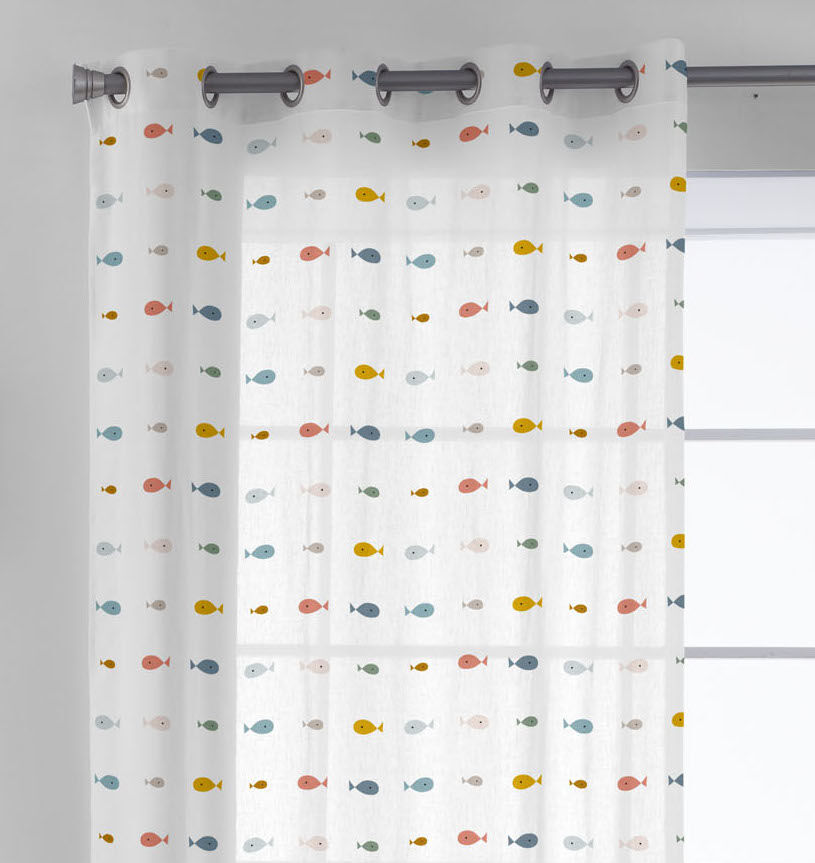 CORTINA CON OJALES MAPA MUNDI COOR HACIENDO EL INDIO