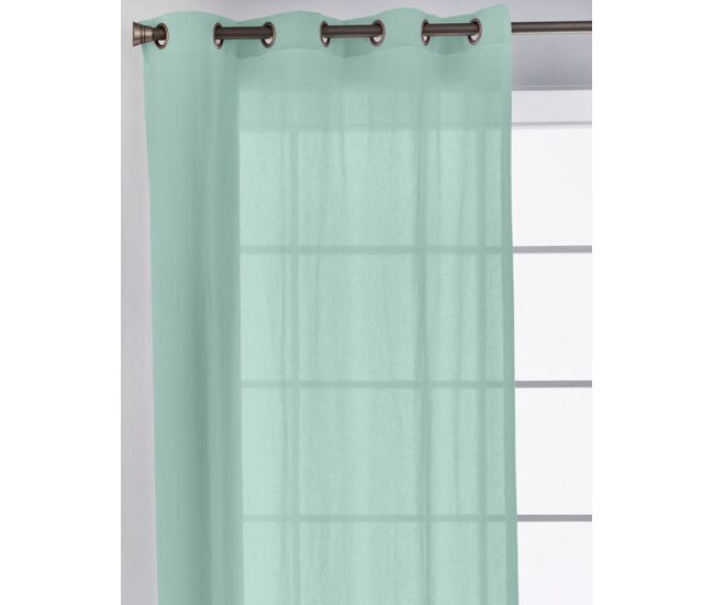 Cortina con ojales lisa verde 702 naturals 140 x 260 cm