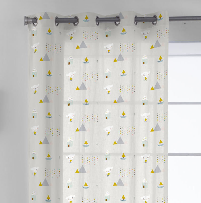 CORTINA CON OJALES BARQUITO CHIQUITO COOR HACIENDO EL INDIO