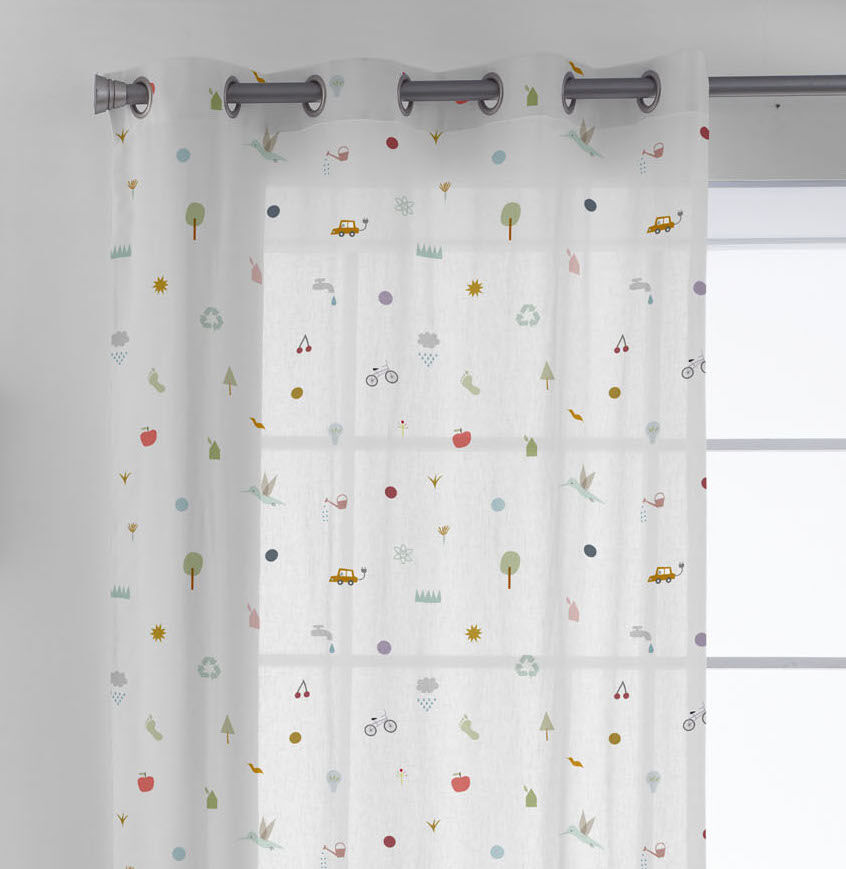 CORTINA CON OJALES SAVE THE EARTH COOR HACIENDO EL INDIO