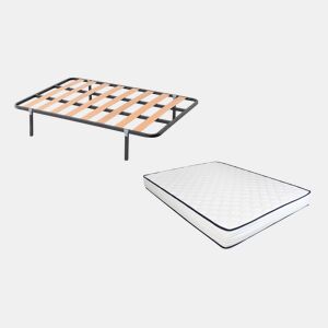 Estrado de Ripas com 4 Pernas 105CM + Colchão Básico 105CM